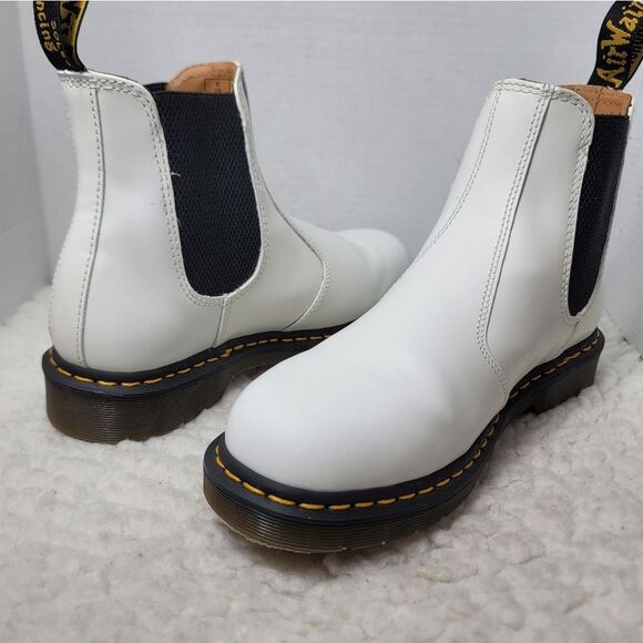 Dr. Martens 2976 YS Chelsea Boots White Smooth Leather Men’s Size 9 main image 4